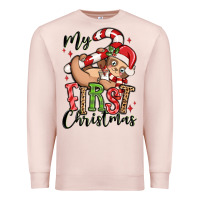 Pale Pink my first christmas cute christmas sloth Premium Sweatshirt - MaliasSmallBusiness