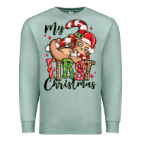 Seafoam my first christmas cute christmas sloth Premium Sweatshirt - MaliasSmallBusiness
