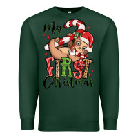 Sports Green my first christmas cute christmas sloth Premium Sweatshirt - MaliasSmallBusiness