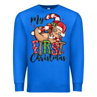True Royal my first christmas cute christmas sloth Premium Sweatshirt - MaliasSmallBusiness