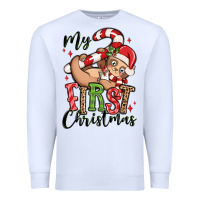 White my first christmas cute christmas sloth Premium Sweatshirt - MaliasSmallBusiness