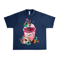 Navy mexican day of the dead skulls coffee cup Urban Heavy Tee - FaDigitalArtStudio
