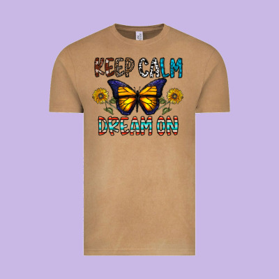 Keep Calm Dream On Vintage Tee Designed By Cowhidedigitalart