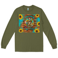 Army Green i hate everyone but coffee helps western skeleton coffee sunflowers Long Sleeve Tee - Artiststas