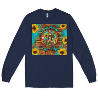 Navy i hate everyone but coffee helps western skeleton coffee sunflowers Long Sleeve Tee - Artiststas