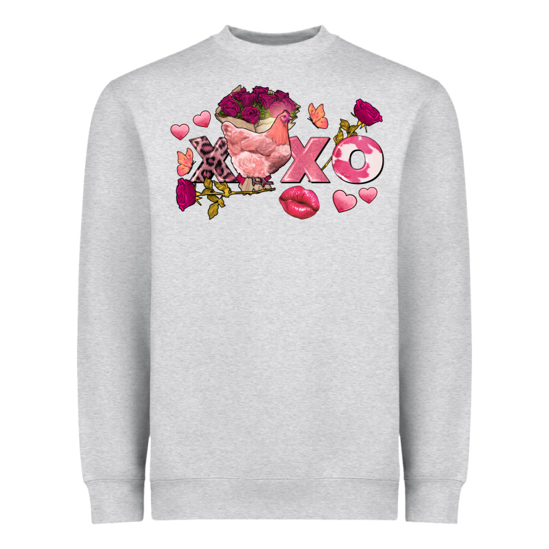Chicken Valentine's Day Xoxo Heavyweight Sweatshirt by FaDigitalArtStudio | Teevron