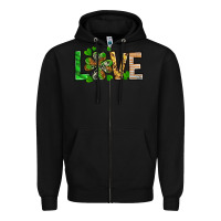 Black love luck with clover Zipper Hoodie - NancyCooperArtShop