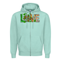 Seafoam love luck with clover Zipper Hoodie - NancyCooperArtShop