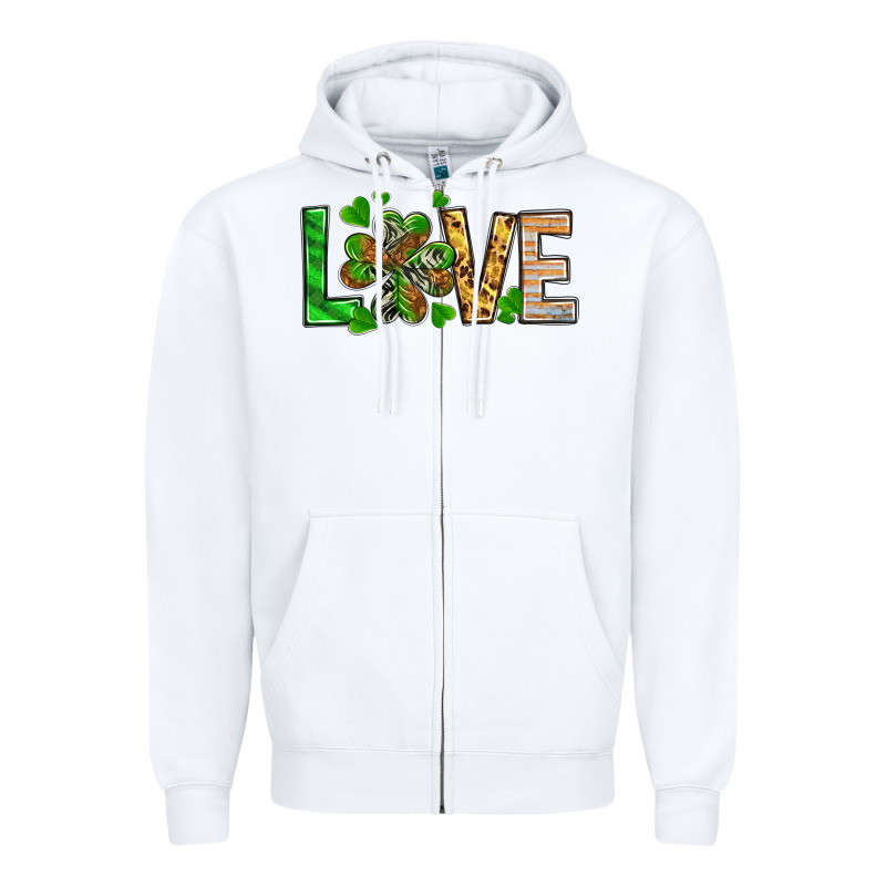 Love Luck With Clover Zipper Hoodie by NancyCooperArtShop | Teevron