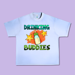 Drinking Buddies With Baby Bottle Urban Heavy Tee Designed By Hra Design Shop