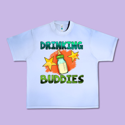 Drinking Buddies With Baby Bottle Urban Heavy Tee Designed By Hra Design Shop