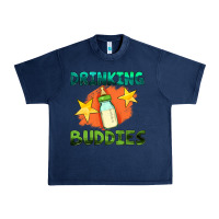 Navy drinking buddies with baby bottle Urban Heavy Tee - HRA Design Shop