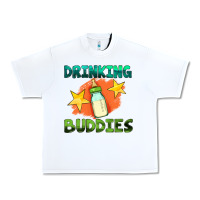 White drinking buddies with baby bottle Urban Heavy Tee - HRA Design Shop