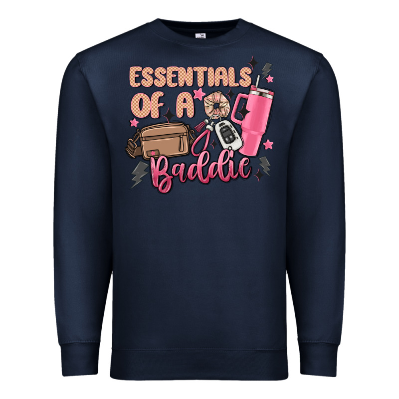 Essentials Of A Baddie Premium Sweatshirt by MaliasSmallBusiness | Teevron