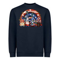 Navy 4th of July rainbow with gnomes Heavyweight Sweatshirt - CowGirlArtShop
