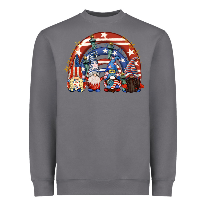 4th Of July Rainbow With Gnomes Heavyweight Sweatshirt by CowGirlArtShop | Teevron