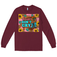 Burgundy cowgirls don't crty boots hat sunflowers tumbler Long Sleeve Tee - Artiststas