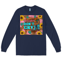 Navy cowgirls don't crty boots hat sunflowers tumbler Long Sleeve Tee - Artiststas