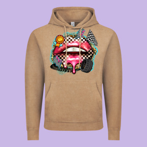 Race Lips Vintage Hoodie Designed By Zillion Design Studio