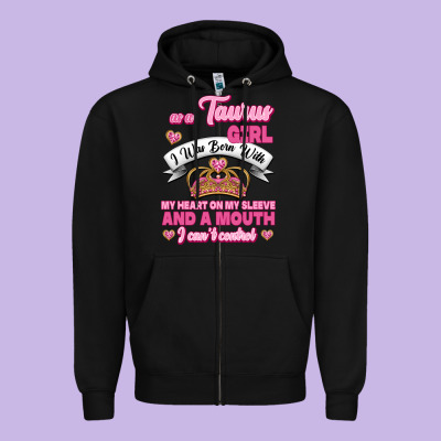 As A Taurus Girl Zodiac Girls Zipper Hoodie Designed By Jasminsmagicworld