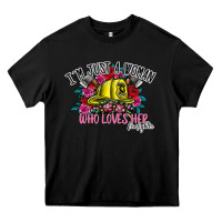 Black im just a woman who loves her firefighter Heavy Core Tee - SublimationCraftShop