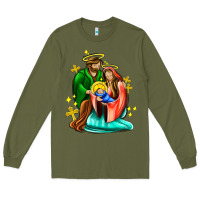 Army Green oh holy night  with cross ado Long Sleeve Tee - AdoDesignShop