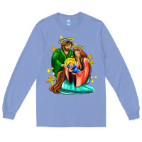 Colony Blue oh holy night  with cross ado Long Sleeve Tee - AdoDesignShop