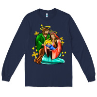 Navy oh holy night  with cross ado Long Sleeve Tee - AdoDesignShop
