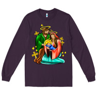 Plum oh holy night  with cross ado Long Sleeve Tee - AdoDesignShop
