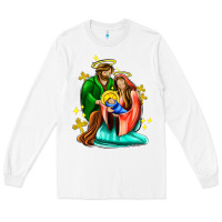 White oh holy night  with cross ado Long Sleeve Tee - AdoDesignShop