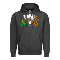 Charcoal Heather ireland flag Zipper Hoodie - NancyCooperArtShop