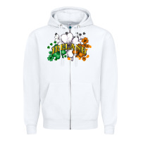 White ireland flag Zipper Hoodie - NancyCooperArtShop