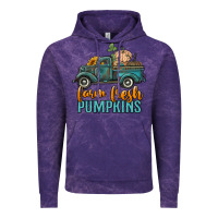 Cloud Purple farm fresh pumpkins truck Vintage Hoodie - RanaPortraitStore