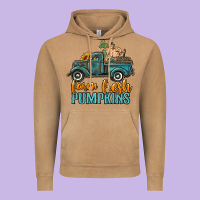 Farm Fresh Pumpkins Truck Vintage Hoodie Designed By Ranaportraitstore