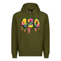 Army Green 420 cannabis Premium Hoodie - Artiststas