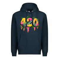 Navy 420 cannabis Premium Hoodie - Artiststas