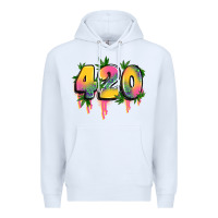 White 420 cannabis Premium Hoodie - Artiststas