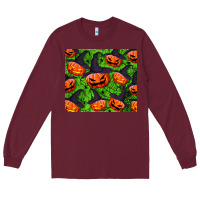 Burgundy halloween pumpkin tumbler Long Sleeve Tee - BundleAndBundleShop