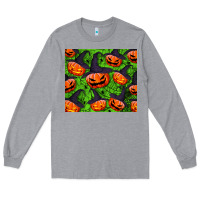 Heather Grey halloween pumpkin tumbler Long Sleeve Tee - BundleAndBundleShop