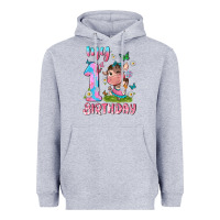 Heather Grey my 1 st birthday with little cute cow Heavyweight Hoodie - NancyCooperArtShop