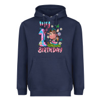 Navy my 1 st birthday with little cute cow Heavyweight Hoodie - NancyCooperArtShop