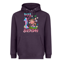 Plum my 1 st birthday with little cute cow Heavyweight Hoodie - NancyCooperArtShop