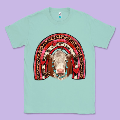 Valentines Hereford Rainbow Classic Tee Designed By Jahusdesignshop