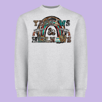 Yeehaws And Heilnaws Heavyweight Sweatshirt Designed By Sublimationcraftshop