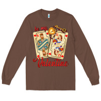 Chestnut be my valentine with playing cards and key Long Sleeve Tee - AdoDesignShop