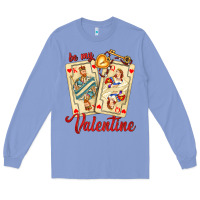 Colony Blue be my valentine with playing cards and key Long Sleeve Tee - AdoDesignShop