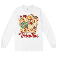 White be my valentine with playing cards and key Long Sleeve Tee - AdoDesignShop