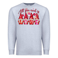 Heather Grey all you need is love Premium Sweatshirt - NancyCooperArtShop