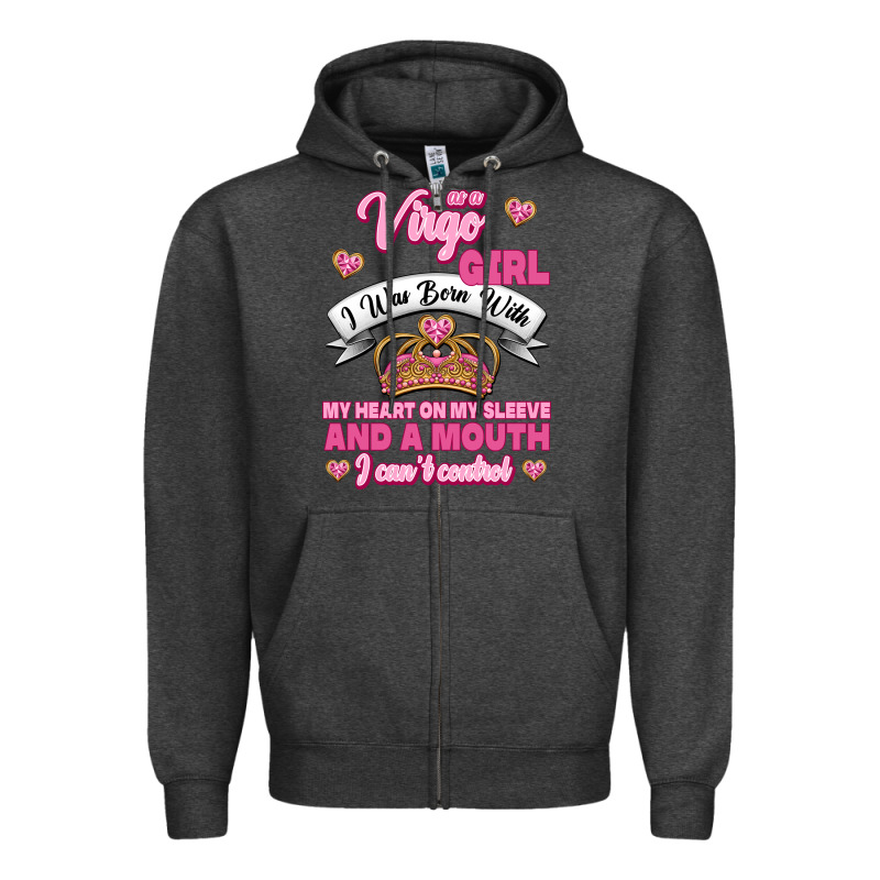 As A Virgo Girl Zodiac Girls Zipper Hoodie by Jasminsmagicworld | Teevron