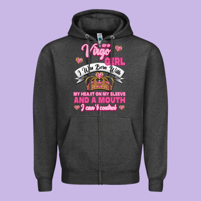 As A Virgo Girl Zodiac Girls Zipper Hoodie Designed By Jasminsmagicworld